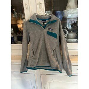 Patagonia Synchilla Snap Fleece Grey Teal Pullover Size Large